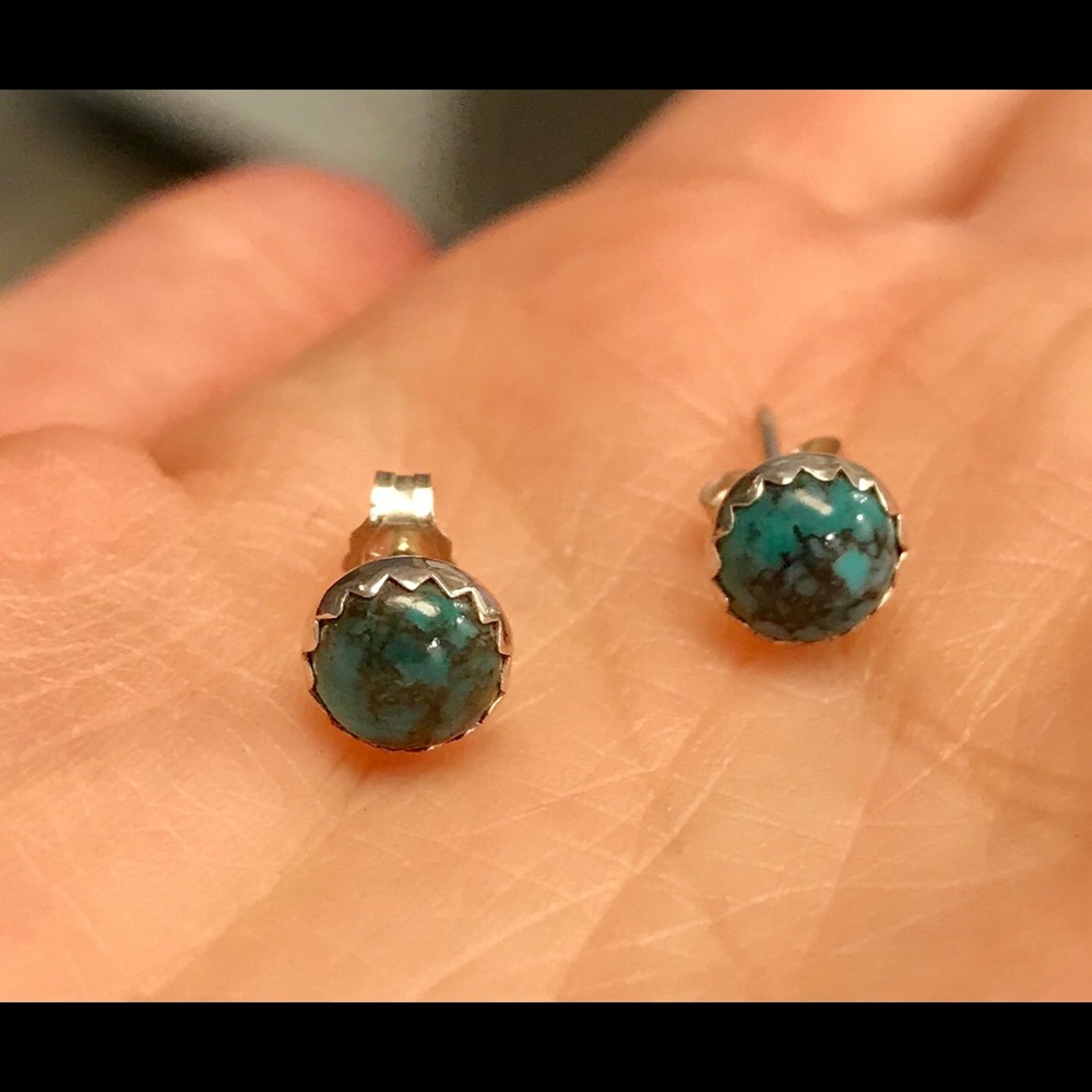 Turquoise and sterling silver earrings